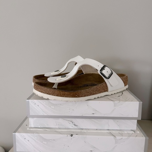 Birkenstock Birko-Flor-White Gizeh 38 or 7-7.5 - Picture 4 of 8